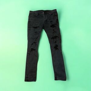 Black Distressed Jeans preowned Ksubi size 33”